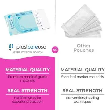 Self-Sealing Sterilization Pouch Bags - 200 Count for Tools