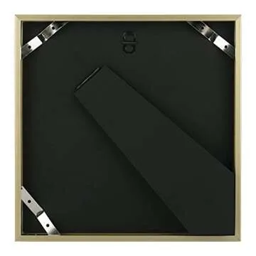 Frametory, 8x8 Gold Aluminum Picture Frame - Set of 1 - Ideal for Displaying 4x4 Photos with Mat or 8x8 Without Mat - Real Glass Front - Simple Gallery Wall Frames for Art Prints and Posters