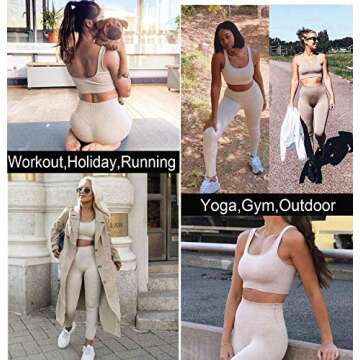 Fashspo Women's Yoga Exercise Outfits Seamless Activewear