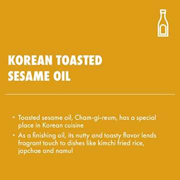 Surasang Korean Toasted Sesame Oil - Nutty & Rich Flavors, 5.41 Fl Oz