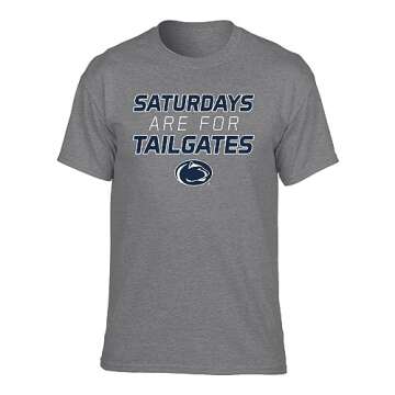 Penn State Officially Licensed Adult Saturday Tailgates Short Sleeve Tshirt Large Graphite Heather G...