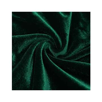 Bbonlinedress Womens Long Sleeve Velvet Dress Short Vintage Cocktail Wedding Guest Dress V-Dark Green L