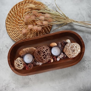 Handmade Wooden Dough Bowl for Elegant Home Decor