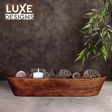 Handmade Wooden Dough Bowl for Elegant Home Decor