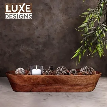 Handmade Wooden Dough Bowl for Elegant Home Decor