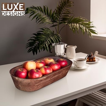 Handmade Wooden Dough Bowl for Elegant Home Decor