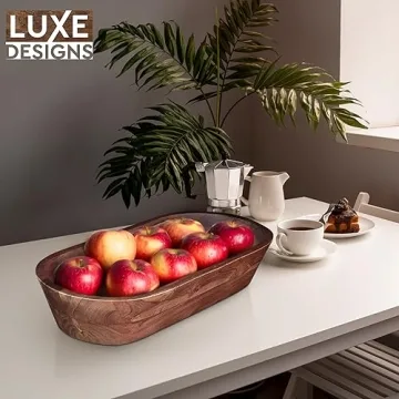 Handmade Wooden Dough Bowl for Elegant Home Decor