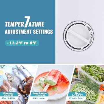 DEMULLER Upright Freezer 3.2 Cu.ft Freezer Single Door Freestanding Mini Freezer with Adjustable Thermostat Small Freezer for Kitchen, Apartment, Basement, Dorm, Black