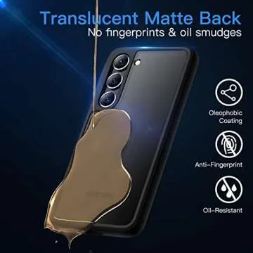 JETech Matte Case for Samsung Galaxy S23 5G 6.1-Inch, Frosted Translucent Back Protective Slim Phone Cover, Anti-Fingerprints (Black)