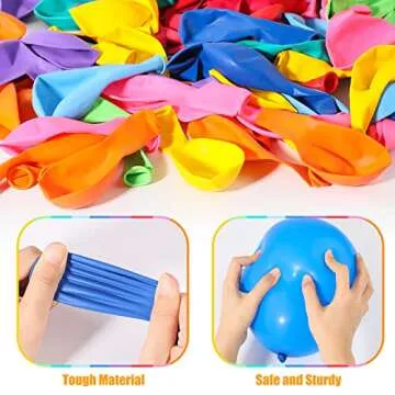 Colorful 100 PCS Rainbow Latex Balloons for Parties