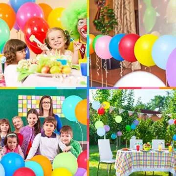 Colorful 100 PCS Rainbow Latex Balloons for Parties