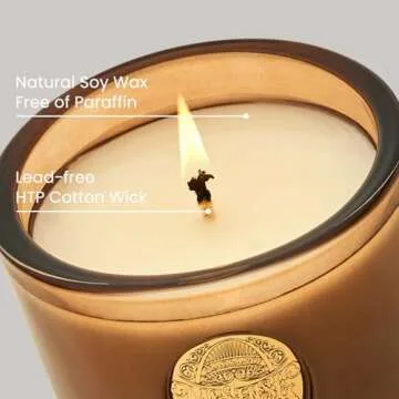 M&SENSE Natural Soy Wax, Fireside Flurries Scented Small Room Candle Gift for Women and Men - 9.2 oz | 50 Hours Burn Time, Black Brown Gradient |Luxury Home Scented and Home Décor