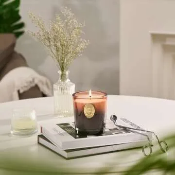 M&SENSE Natural Soy Wax, Fireside Flurries Scented Small Room Candle Gift for Women and Men - 9.2 oz | 50 Hours Burn Time, Black Brown Gradient |Luxury Home Scented and Home Décor