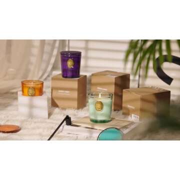 M&SENSE Natural Soy Wax, Fireside Flurries Scented Small Room Candle Gift for Women and Men - 9.2 oz | 50 Hours Burn Time, Black Brown Gradient |Luxury Home Scented and Home Décor