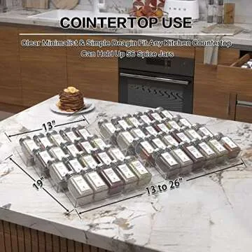 Yakaly Clear Acrylic Spice Drawer Organizer, Expandable 13" to 26" - 4 Tier 2 Sets(8 Pieces) In Drawer Seasoning Jars Insert, Drawer Spice Rack for Kitchen Cabinet Drawer/Countertop