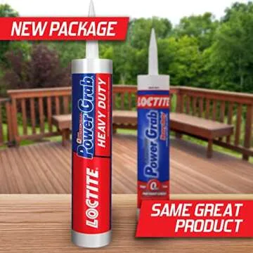 Loctite Power Grab Express Heavy Duty Construction Adhesive, Versatile Construction Glue for Wood, Wall, Tile, Foam Board & More - 9 fl oz Cartridge, Pack of 1