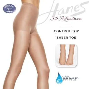 Hanes Silk Reflections Control Top Silky Sheer Pantyhose