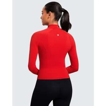 CRZ YOGA Butterluxe Womens Cropped Slim Fit Workout Jacket Weightless Track Athletic Full Zip Up Top...