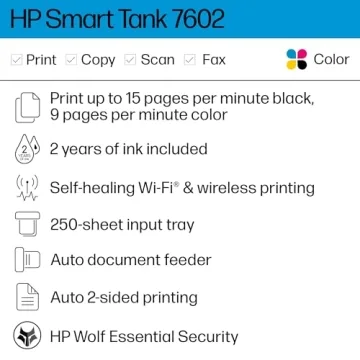 HP Smart Tank 7602 - All-in-One Printer with Ink