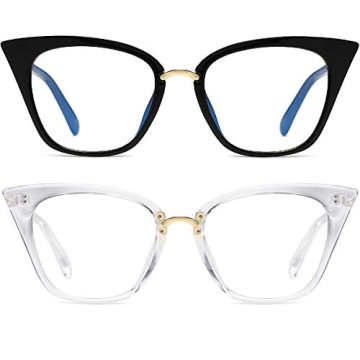 MORESHINE Cute Cateye Blue Light Blocking Glasses For Womens Fashion Computer Clear Eyeglasses Frame...