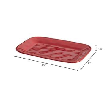 Rachael Ray 8-Inch Cranberry Stoneware Rectangular Platter