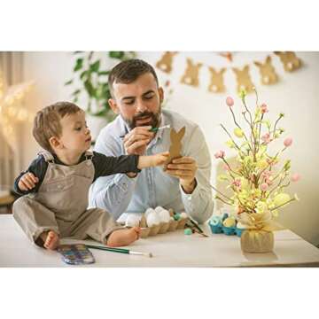 Pre-Lit Easter Egg Tree 18 Inch Decor for Spring