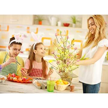 Pre-Lit Easter Egg Tree 18 Inch Decor for Spring