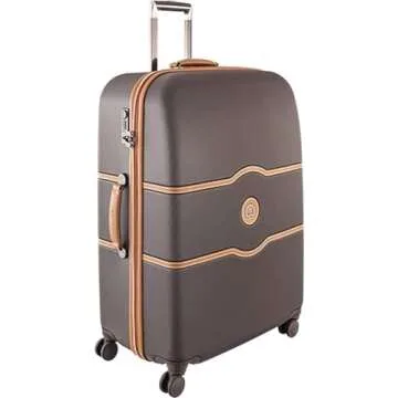 DELSEY Paris Chatelet Hard+ Hardside Luggage with Spinner Wheels, Chocolate Brown, 2 Piece Set, (21/28), with brake