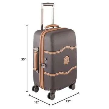 DELSEY Paris Chatelet Hard+ Hardside Luggage with Spinner Wheels, Chocolate Brown, 2 Piece Set, (21/28), with brake