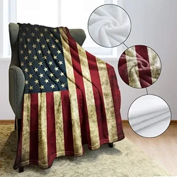 Patriotic YISUMEI American Flag Blanket for Soldiers