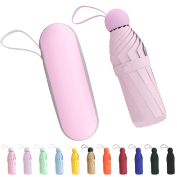 Mini Travel Umbrella Compact with UV Protection - 38" Canopy, 10 oz, Durable Design