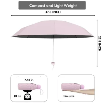 Mini Travel Umbrella Compact Lightweight UV Protection
