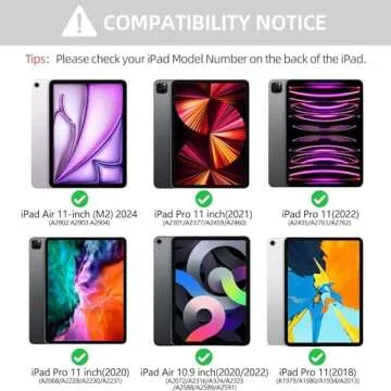 Keyboard Case for iPad Air 11 inch 2024 (M2) & iPad Pro 11 inch (4th/3rd/2nd/1st) Gen 2022, iPad Air...