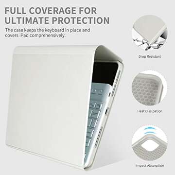 Keyboard Case for iPad Air 11 inch 2024 (M2) & iPad Pro 11 inch (4th/3rd/2nd/1st) Gen 2022, iPad Air 5th&4th Generation Case with Keyboard, Detachable Bluetooth Keyboard with Pencil Holder (Gray)