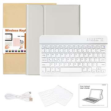 Keyboard Case for iPad Air 11 inch 2024 (M2) & iPad Pro 11 inch (4th/3rd/2nd/1st) Gen 2022, iPad Air 5th&4th Generation Case with Keyboard, Detachable Bluetooth Keyboard with Pencil Holder (Gray)