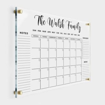 FAMILY NAME CALENDAR: Personalized Acrylic Wall Calendar 2024