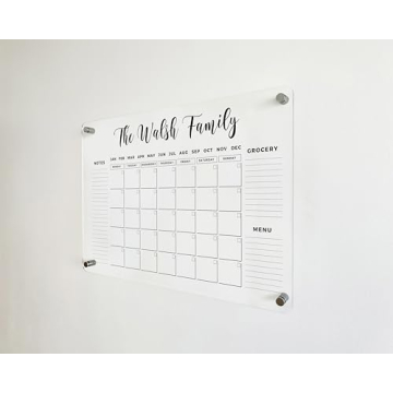 Personalized Acrylic Wall Calendar 2024 - Family Name