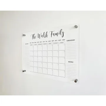 Personalized Acrylic Wall Calendar 2024 - Family Name