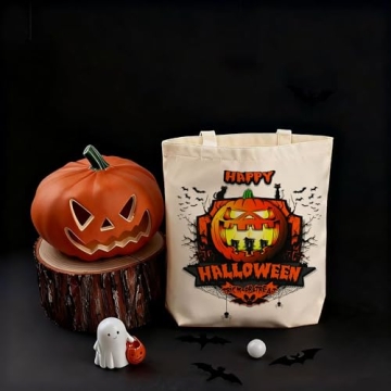 Sanchlor 13.8" Large Halloween Tote Bag - Perfect for Trick or Treating and Beyond!