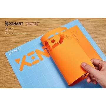 Xinart Cutting Mat for Cricut Maker/Explore Air 2/Air/One(12x12 Inch, 3 Mats) Light Adhesive Sticky Blue Quilting Cricket Cutting Mats Replacement Accessories for Cricut