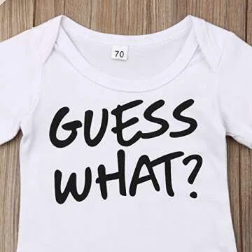 Newborn Baby GOT My Mind ON My Mommy Paws Funny Bodysuits Rompers Outfits Grey White 0-18M (Z-Z Guess What, 0-3M)