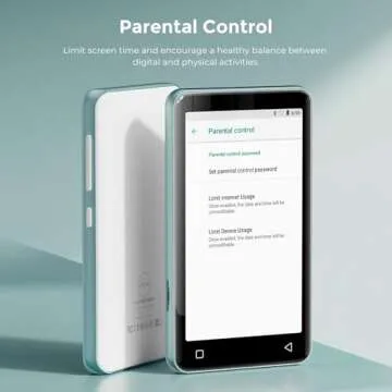 innioasis 80GB MP3 Player with Bluetooth and WiFi, MP3 Player for Kids with Spotify, Spotify Kids, Pandora, Audible, 4.0" Touch Screen Music Player with Parental Controls, Up to 1TB (White+ Sky-Blue)