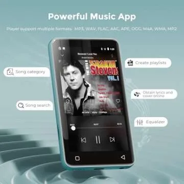 innioasis 80GB MP3 Player with Bluetooth and WiFi, MP3 Player for Kids with Spotify, Spotify Kids, Pandora, Audible, 4.0" Touch Screen Music Player with Parental Controls, Up to 1TB (White+ Sky-Blue)