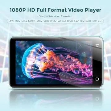 innioasis 80GB MP3 Player with Bluetooth and WiFi, MP3 Player for Kids with Spotify, Spotify Kids, Pandora, Audible, 4.0" Touch Screen Music Player with Parental Controls, Up to 1TB (White+ Sky-Blue)