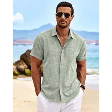 Lightweight Linen Summer Button-Up Shirt for Men