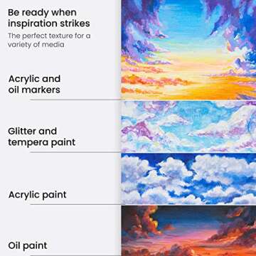 ARTEZA Canvas Pad, 9 x 12 Inches, Pack of 1, 10 Sheets, Glue-Bound Canvas Paper for Oil and Acrylic Painting and Mixed Media Techniques