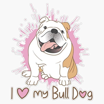 5" English Bulldog (Female) Vinyl Waterproof Sticker for Car & Laptop
