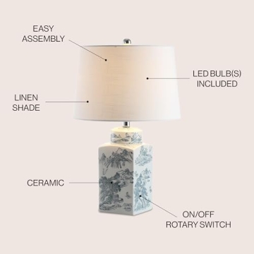 JONATHAN Y Chinoiserie LED Table Lamp for Home Decor