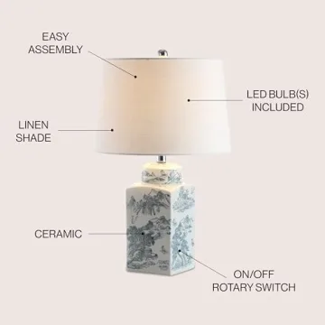 JONATHAN Y Chinoiserie LED Table Lamp for Home Decor