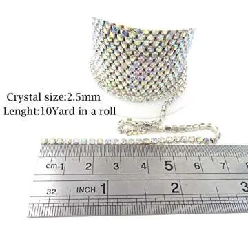 Honbay 10 Yards Rhinestone Trim for Sparkling Crafts
